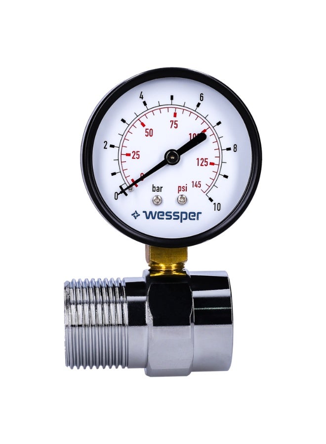عداد ضغط (مانومتر) من ويسبر مع محول — 2 قطعة لنظام فلترة المياه TripleMax 3/4 بوصة - Image 5