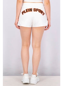 Plein Sport Women Brand Logo Drawstring Short, White  - Image 2