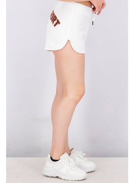 Plein Sport Women Brand Logo Drawstring Short, White  - Image 3