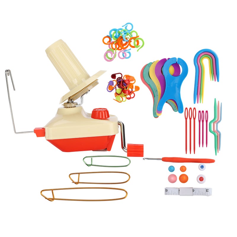 Professional Yarn Winder Crochet Hook Aluminum Pin Counting Ring Plastic Needle Knitting Kit - Image 1