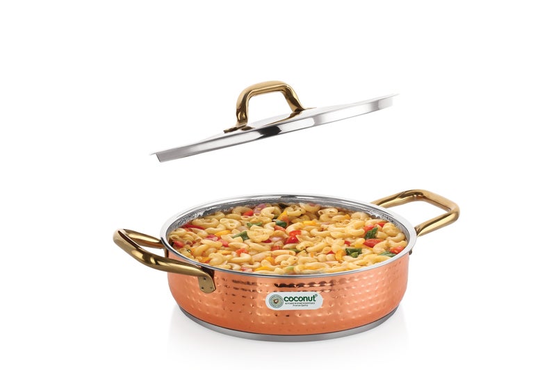 Coconut مقلاة كوكو نات من الفولاذ المقاوم للصدأ بتصميم مطروق - وحدة واحدة - سعة - 2000 مل - Image 3