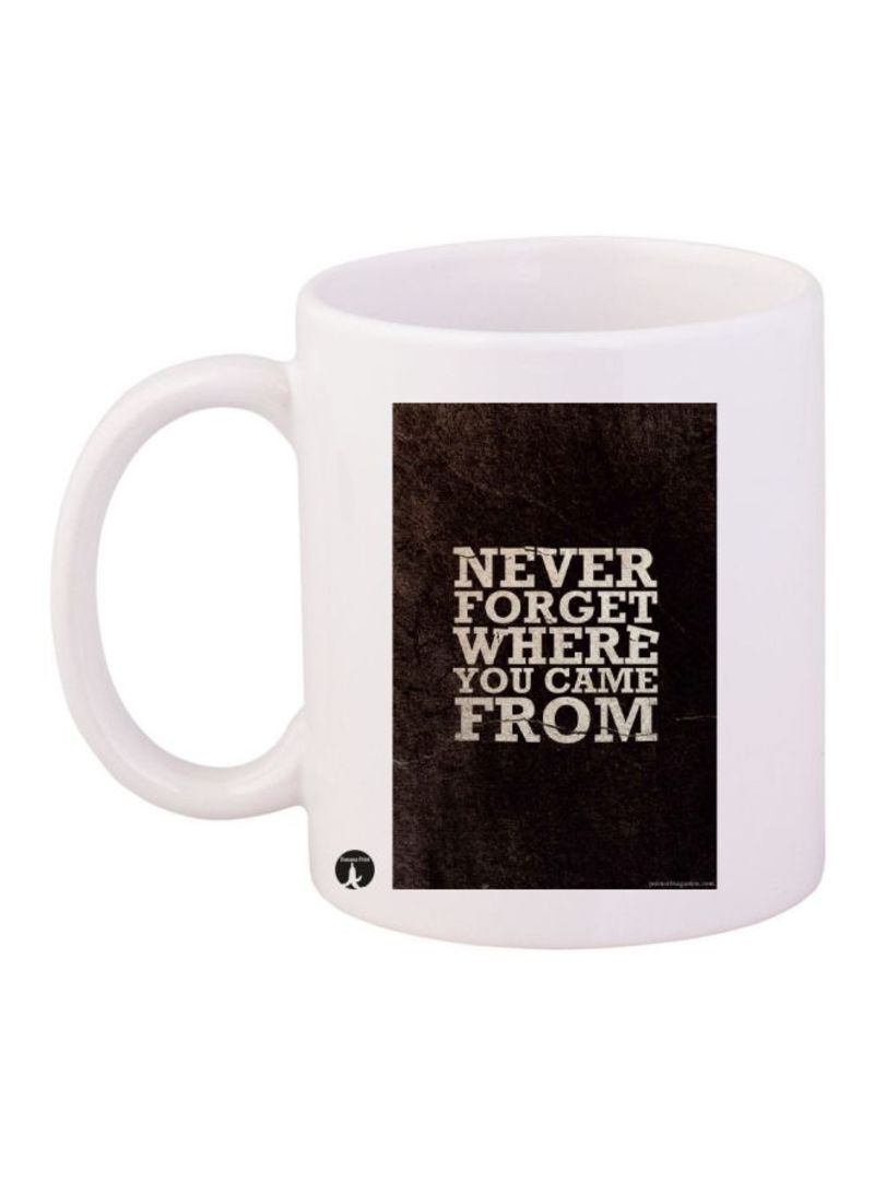 RKN Printed Coffee Mug White/Brown Standard Size