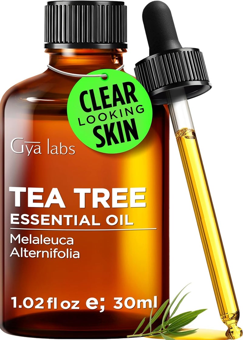 Gya Labs Tea Tree Essential Oil - 1.02 Fl Oz - for Hair, Skin, Diffuser, Aromatherapy & DIY Candle Making Scent - Image 1
