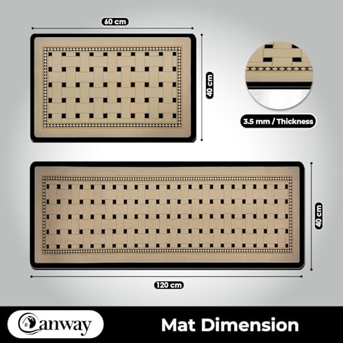 CANWAY Kitchen Mat White Dot Design – Set of 2 (40×60 & 120×40 CM) Super Absorbent, Non-Skid, Waterproof & Easy Wash Floor Mats for Home & Kitchen - Image 2