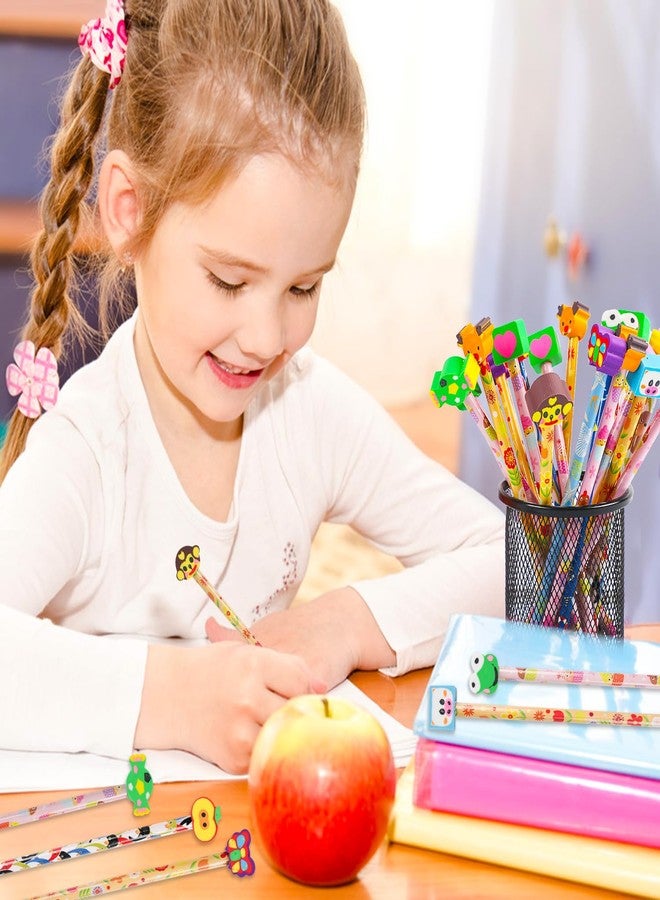 LOKIPA 24PCS Fun Cute Pencils, Assorted Colorful Cartoon Animal Pencil with Erasers Toppers Bulk Pencils for Kids School Supplies and Children Prize Gifts（Random Style - Image 5