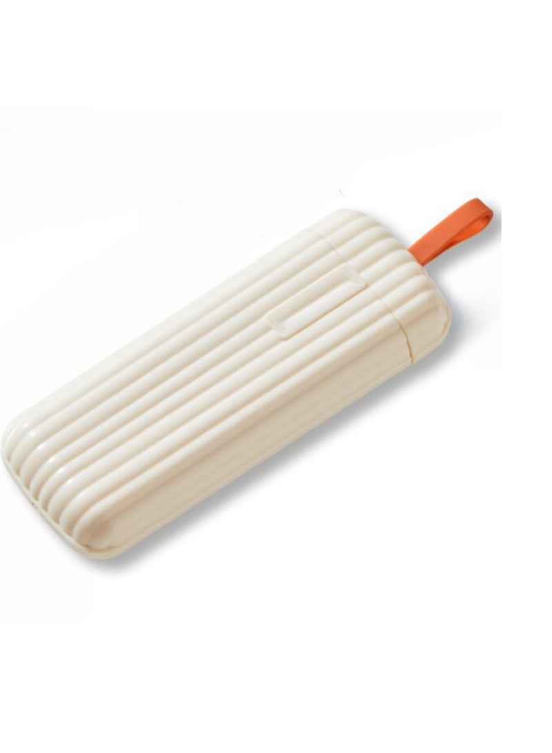 Excefore Travel Pill Organizers, BPA Free Portable Pill Box with Hanging Rope, Pull-Out Compartments, Pill Box for Supplements, Pills, 3 Times a Day, Vitamins Medication Organizer, Beige - Image 1