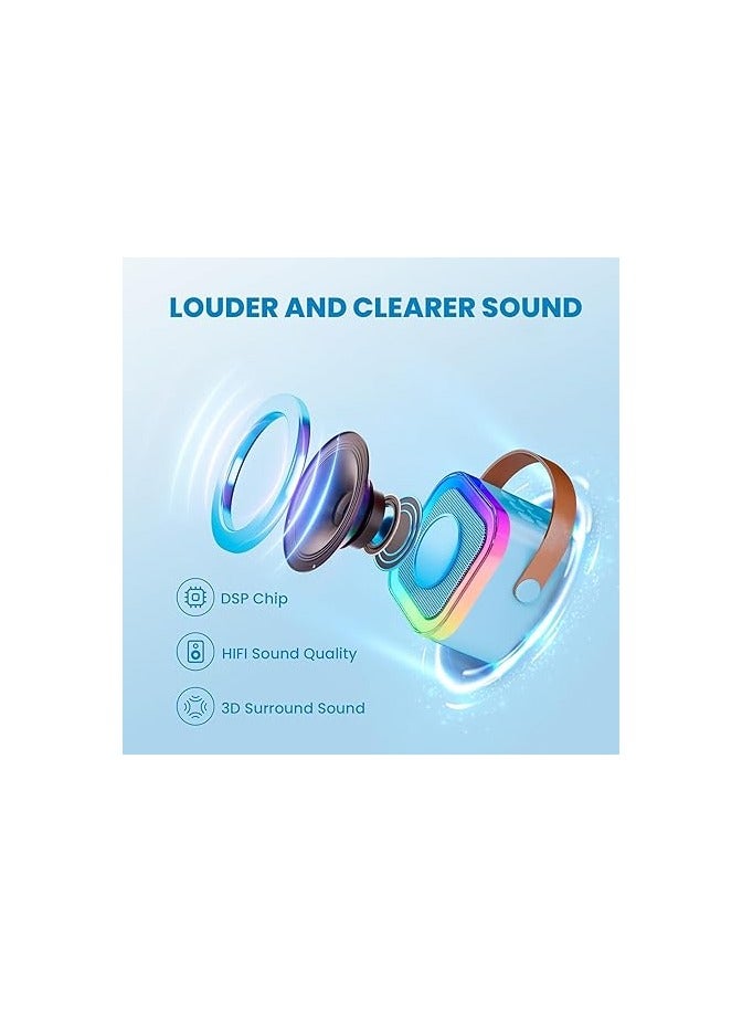 IROO Mini Karaoke Machine for Kids,Portable Bluetooth Speaker with Wireless Microphone, Gifts Toys for Girls 4, 5, 6, 7, 8, 9, 10 +Year Old Birthday Family Home Party(Blue) - Image 3