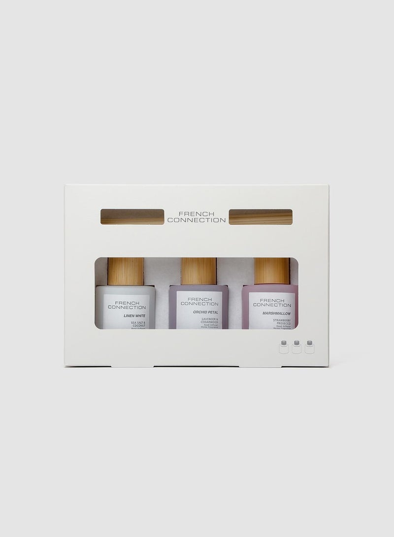 French Connection Pastel range Trio of  Reed Diffusers Gift Set 3 X 50G - Image 2