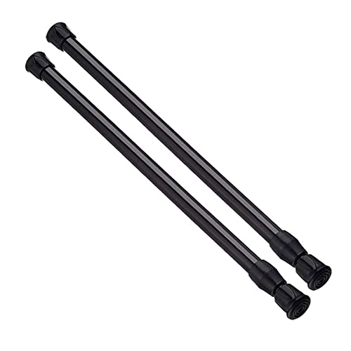 AIZESI Spring Tension Curtain Rods Short Tension Rod (Black,17" to 28"-2Pcs) - Image 1