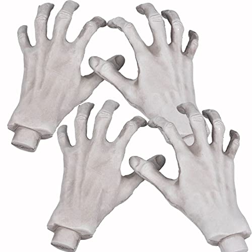 XONOR Halloween Skeleton Hands Realistic Life Size Severed Fake Plastic Hands for Halloween Props Decoration 2Pairs - Image 1