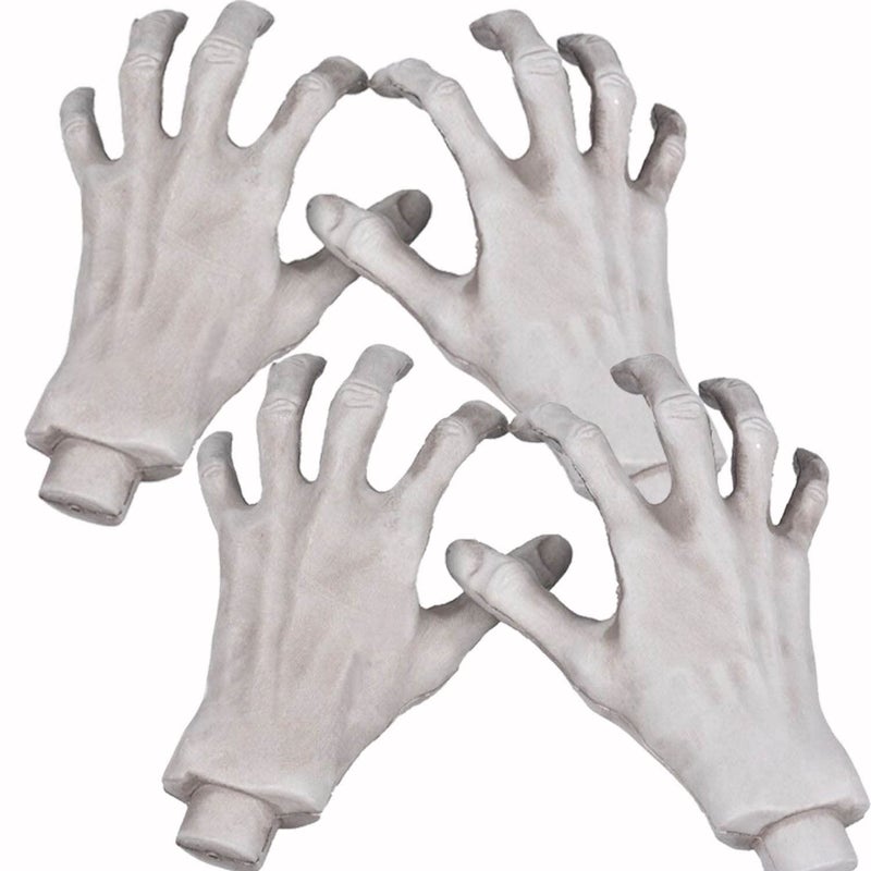 XONOR Halloween Skeleton Hands Realistic Life Size Severed Fake Plastic Hands for Halloween Props Decoration 2Pairs - Image 2