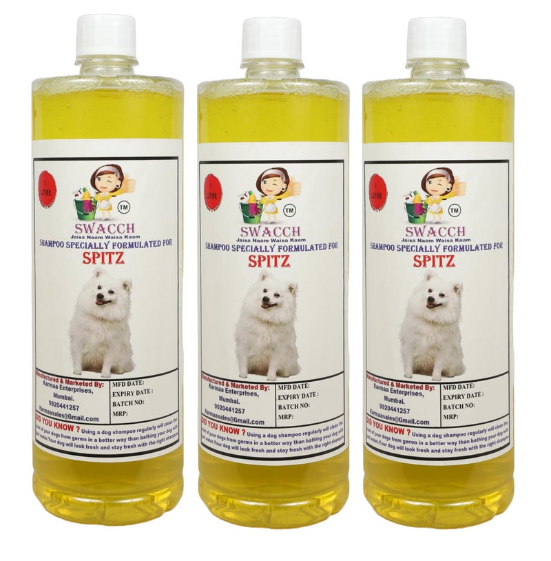 swacch Shampoo | Puppy Safe Shampoo | Spitz Dog Shampoo (1 Litre) (Pack of 3) Lemon + Large White Bone | Dog Chew Bones | Teething chew Toy | Dental Teething |Combo Pack - Image 2