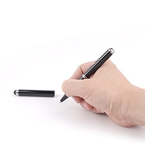 AIYIBEN Metal Multi-Function Pen, Touch Screen Stylus, Flashlight with White Light, Infrared, Creative Christmas and Birthday Gifts (2 Black) - Image 2