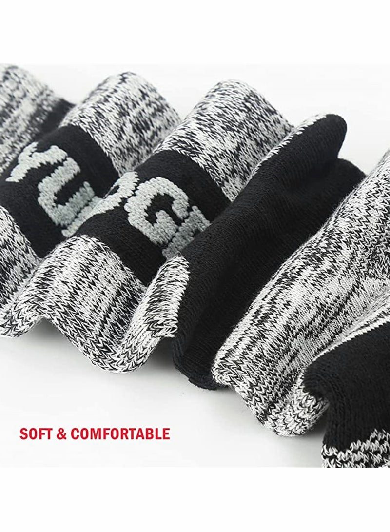 5 Pairs Mens Socks, Men's Wicking Breathable Cushion Comfortable Casual Crew Socks Multi Performance Walking Athletic Socks, Outdoor Hiking Trainer Running Socks (L Size) - Image 5