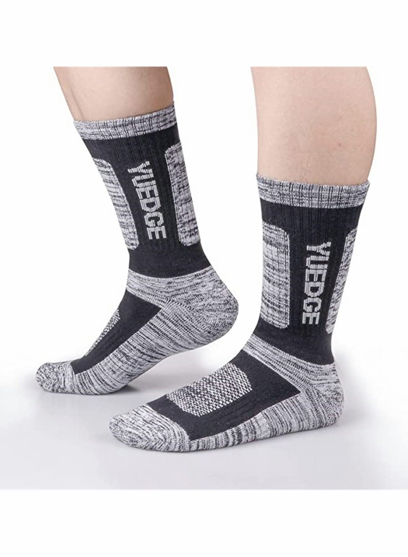 5 Pairs Mens Socks, Men's Wicking Breathable Cushion Comfortable Casual Crew Socks Multi Performance Walking Athletic Socks, Outdoor Hiking Trainer Running Socks (L Size) - Image 3