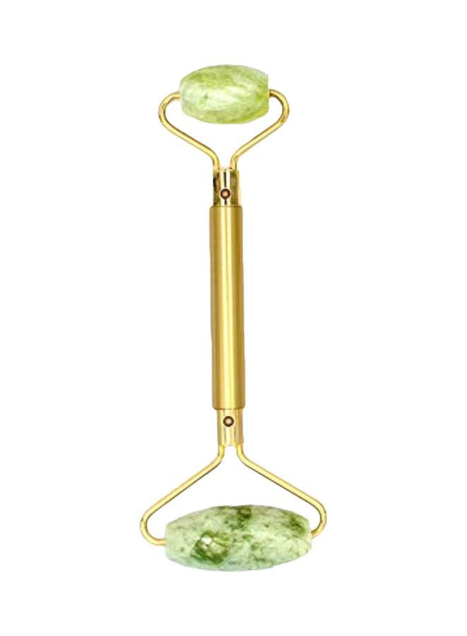 NIBEMINENT 3-Piece Facial Jade Roller With Removal Heads Gold/Green/Pink - Image 1