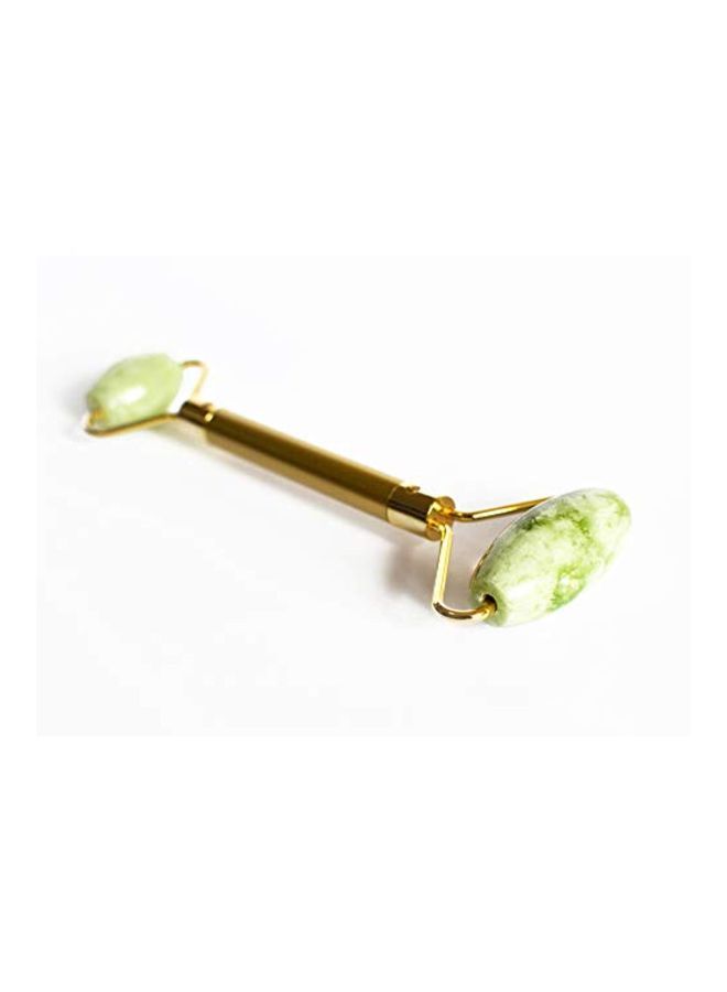 NIBEMINENT 3-Piece Facial Jade Roller With Removal Heads Gold/Green/Pink - Image 4