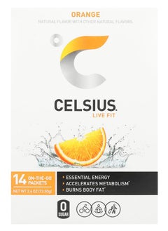 Celsius Live Fit Orange 14 On-The-Go Packets 0.19 oz (5.25 g) Each 