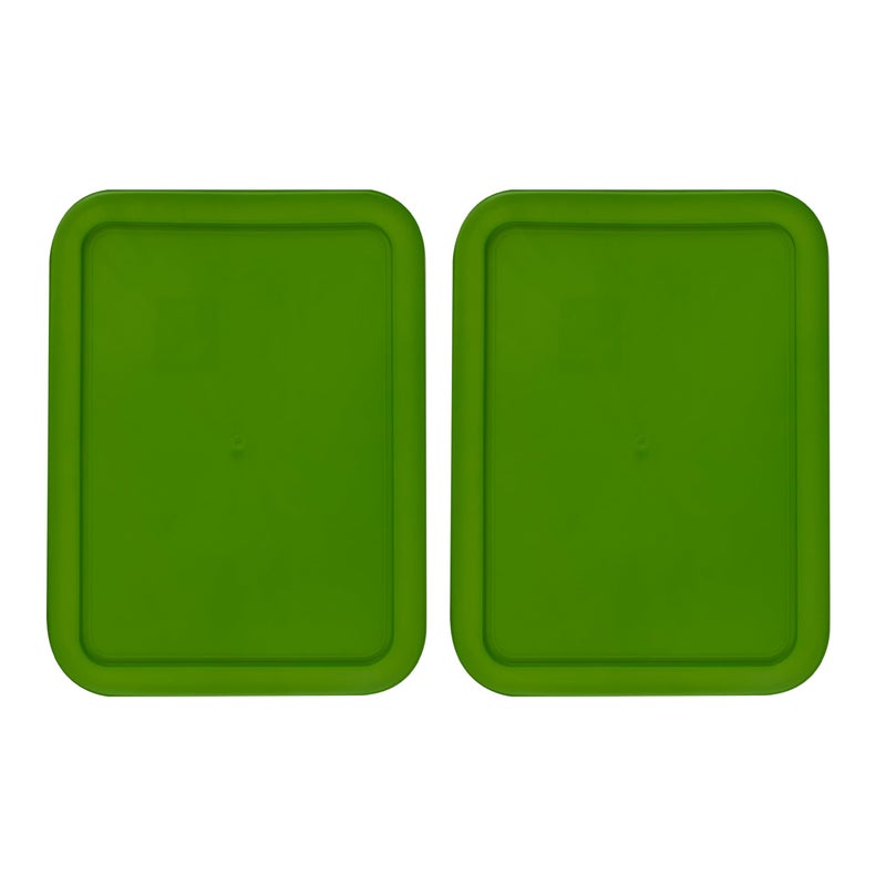MRX Solutions Replacement Lid for Pyrex Plastic Green Cover 3 Cup (5.75" x 7.75") Bowl Rectangle 7210-PC (2-Pack) - Image 1