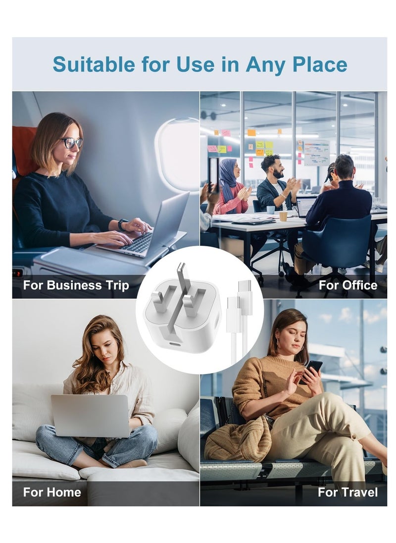 Anmi - 20W USB C Wall Charger Plug with 2m USB C to USB C Fast Charging Data Sync Cable for iPhone 16/16 Plus/16 Pro/16 Pro Max,iPhone 15/15 Plus/15 Pro/15 Pro Max, iPad Pro/Air/Mini/10th. - Image 1