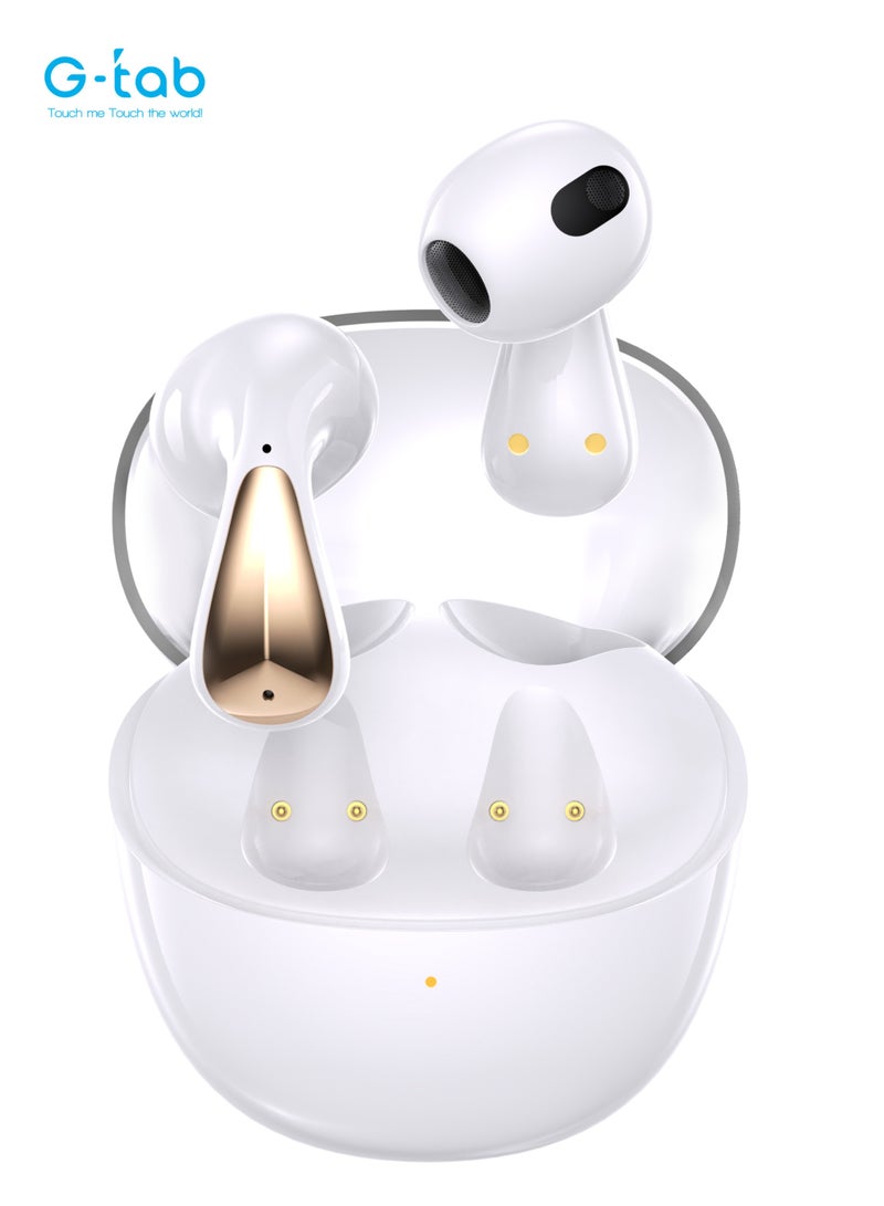 G-Tab X8 TWS/مريح/تحكم بلمسة واحدة/خاصية استدعاء السير/مدة تحمل طويلة/إصدار بلوتوث 5.3/بطارية سماعة الرأس 30 مللي أمبير/بطارية العلبة 300 مللي أمبير/مدة تشغيل 4 ساعات - Image 1