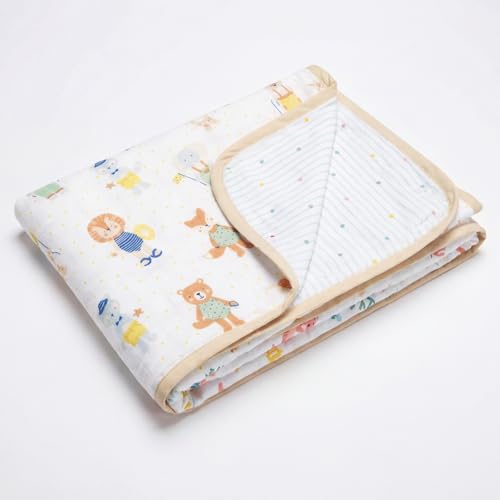 haus & kinder Muslin Blanket for New Born Baby, Soft Breathable Baby Blankets Newborn, Baby Blanket for 0-2 Years, Cozy Baby Blanket, New Born Baby Essentials | Jungle Party - Image 3