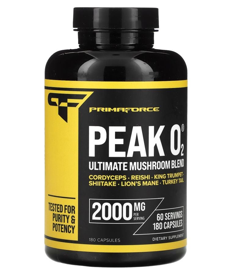 Primaforce Peak O2 Ultimate Mushroom Blend 180 Capsules (666 mg per Capsule)