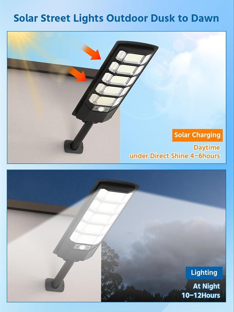 XERGY 300W Solar Street Light with Remote- 240 LED's, Motion Sensor, Dusk to Dawn Sensor, IP67 Waterproof, 4500mAh Battery – Outdoor Lighting for Garden, Yard, Driveway, Garage - Image 3