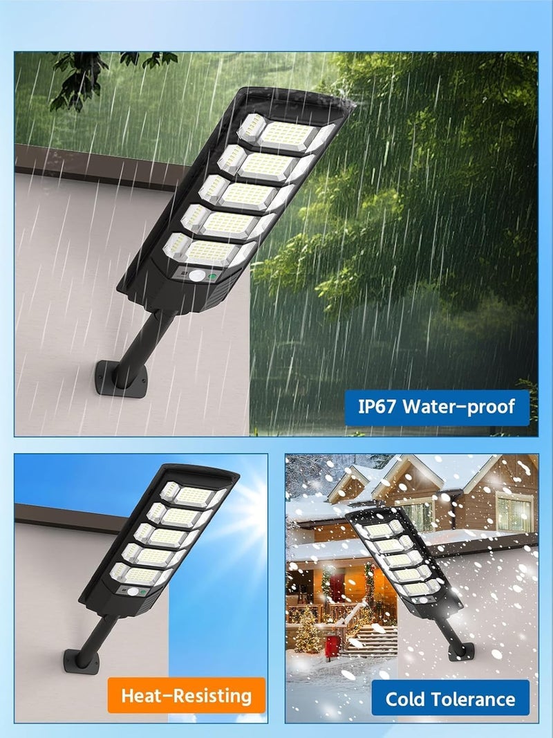 XERGY 300W Solar Street Light with Remote- 240 LED's, Motion Sensor, Dusk to Dawn Sensor, IP67 Waterproof, 4500mAh Battery – Outdoor Lighting for Garden, Yard, Driveway, Garage - Image 5