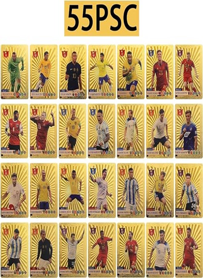 World Cup Football Soccer Star 55 PCS Gold Foil Cards - Image 2