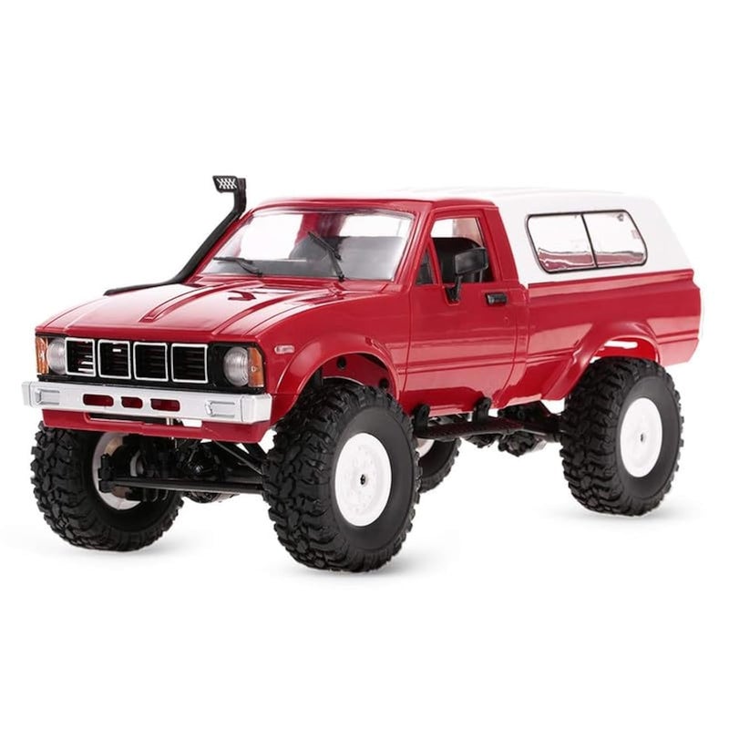 YIKESHU RC Rock Crawler WPL C24 RC Truck 4x4 116 RC Crawler Off Road All Terrain Car Proportional Throttle Steering Hobby RC Climb Semi Truck LED Light RTR Trailer Red - Image 2