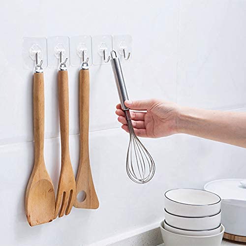 Ekon Pack of 6 Self Adhesive Strong Transparent Waterproof Wall Clip Hanger Steel Hooks for Bathrooms Kitchen Bedrooms Closets Living Room Toilet Office School Showroom Upto 25KGMax - Image 5