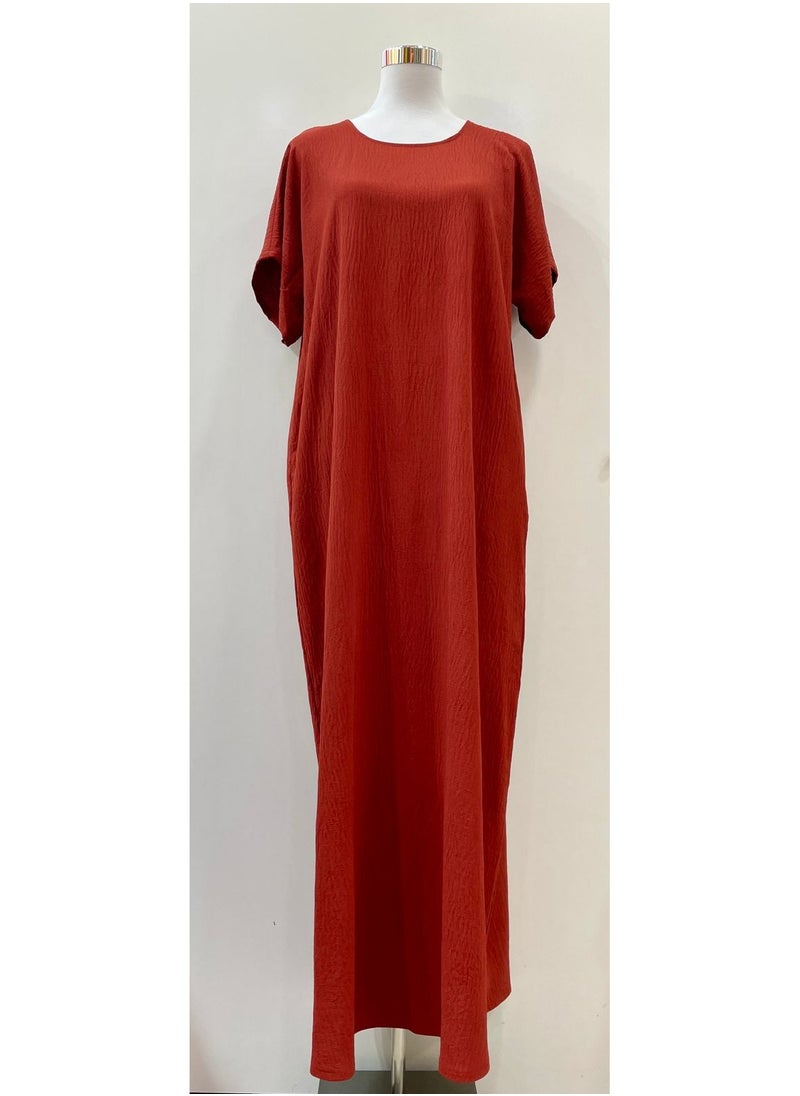 ANOHI TEXTILES - Ladies Plain Dress Crepe and Polyester Blend Maroon Color - Image 1