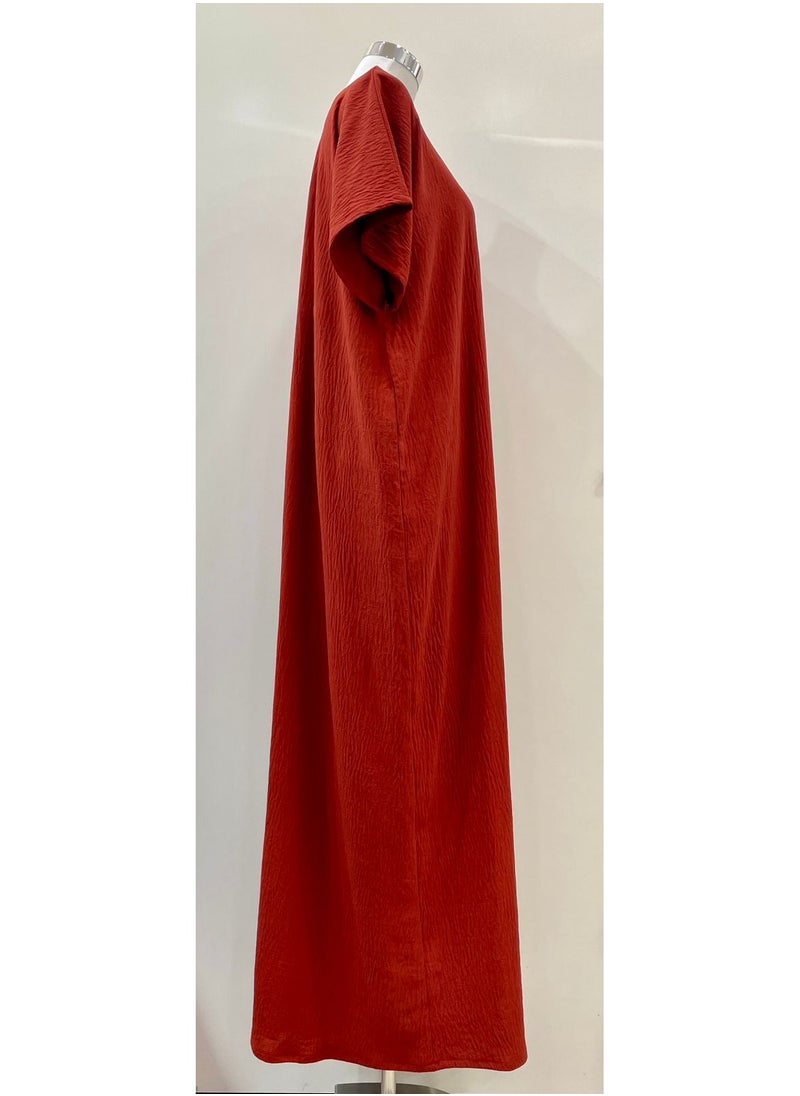 ANOHI TEXTILES - Ladies Plain Dress Crepe and Polyester Blend Maroon Color - Image 1