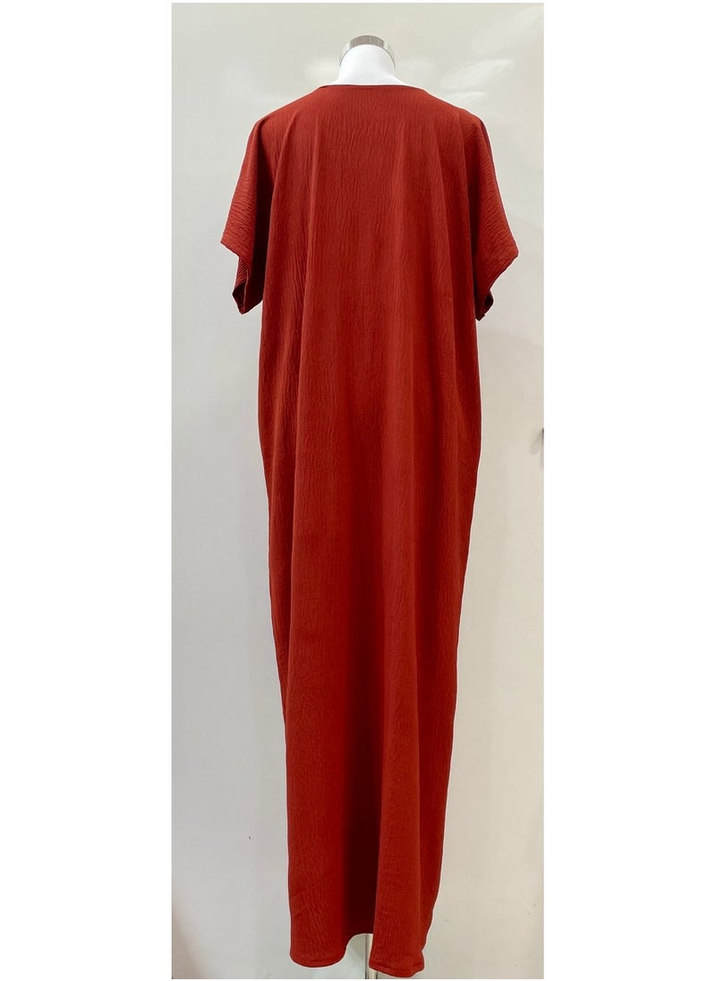 ANOHI TEXTILES - Ladies Plain Dress Crepe and Polyester Blend Maroon Color - Image 1
