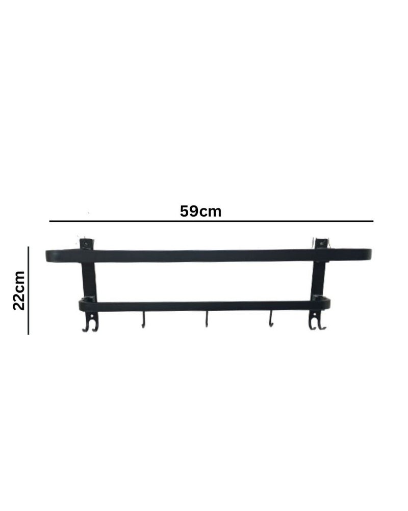 Yogin India Premium Stainless Steel Folding Towel Rack for Bathroom Accessories (22 Inch-Black Mat Finish) Made in India  - Image 4
