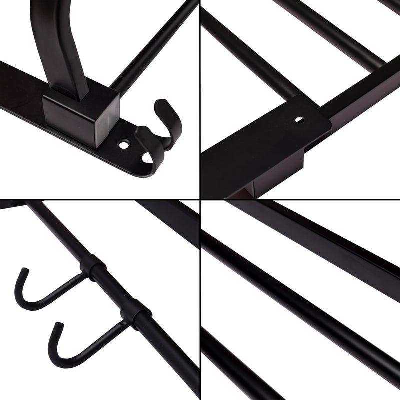 Yogin India Premium Stainless Steel Folding Towel Rack for Bathroom Accessories (22 Inch-Black Mat Finish) Made in India  - Image 5