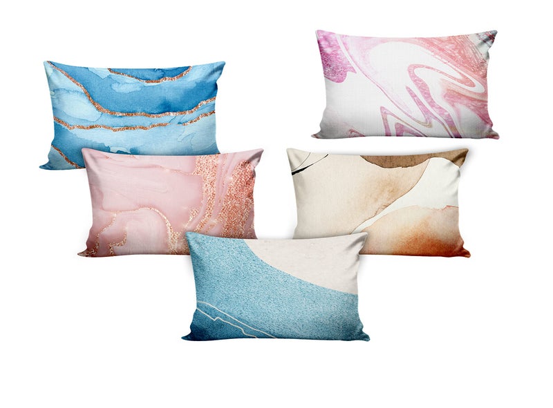 Ultimate Trends Polyester Digital Modern Printed Pillow Cover 12x18 Set of 5, Multi Color (UTCS-1202) - Image 2