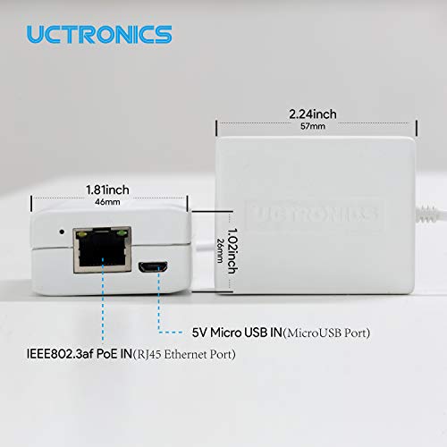 UCTRONICS for Raspberry Pi Zero Ethernet and Power, Micro USB Ethernet/PoE Adapter for Fire TV Stick, Chromecast, Google Mini, and More, IEEE 802.3af Compliant - Image 2
