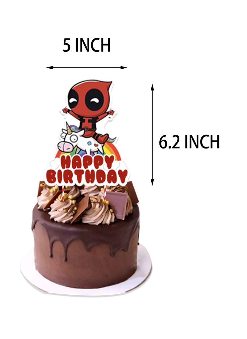 General - Deadpool Party Decorations,Decorations for Deadpool Birthday Party Supplies,Deadpool Party Supplies Includes Banner, Cake Toppers, Balloon for Deadpool Theme Party Decorations - Image 1