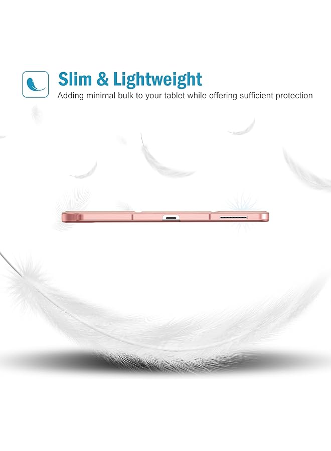 Procases Cover For Galaxy Tab S6 Lite 10.4 Case 2022 2020 With S Pen Holder Sm-P613 P619 610 P615 P617 Slim Trifold Stand Folio Case Soft Tpu Translucent Back Cover Support Auto Wake Sleep -Rosegold - Image 4