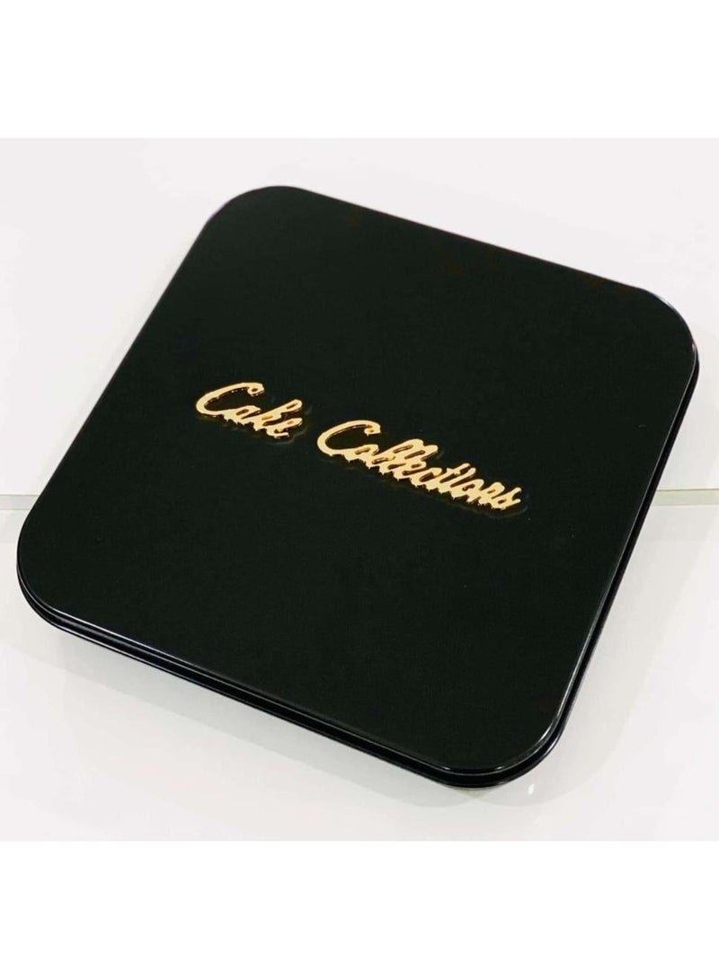 صينية بسبوسة بتصميم مربع انيق أسود