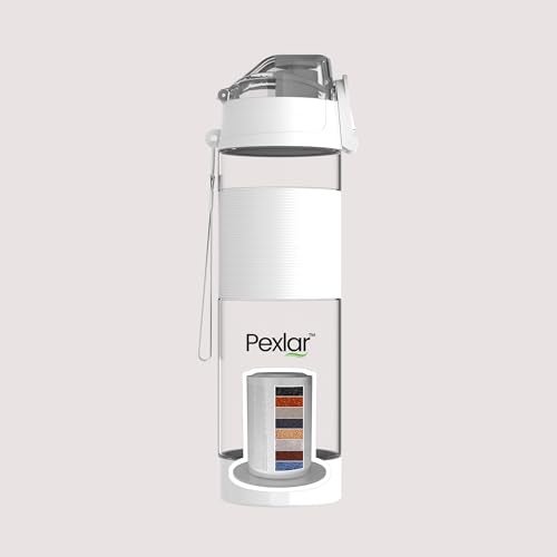 Pexlar Tritan Multi Stage Alkaline Water Filter Bottle | Alkaline Water Generator | Water Bottle with Filter inside | White | 650 ml | Multirich Mineral Water - BPA Free - Image 1