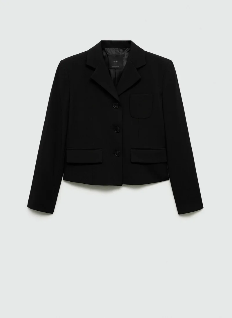 مانجو Cropped Jacket With Buttons