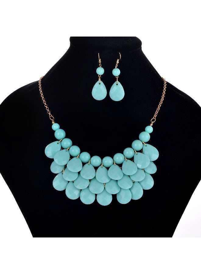 NIBEMINENT Beach Style European and American Water Drop Necklace Set