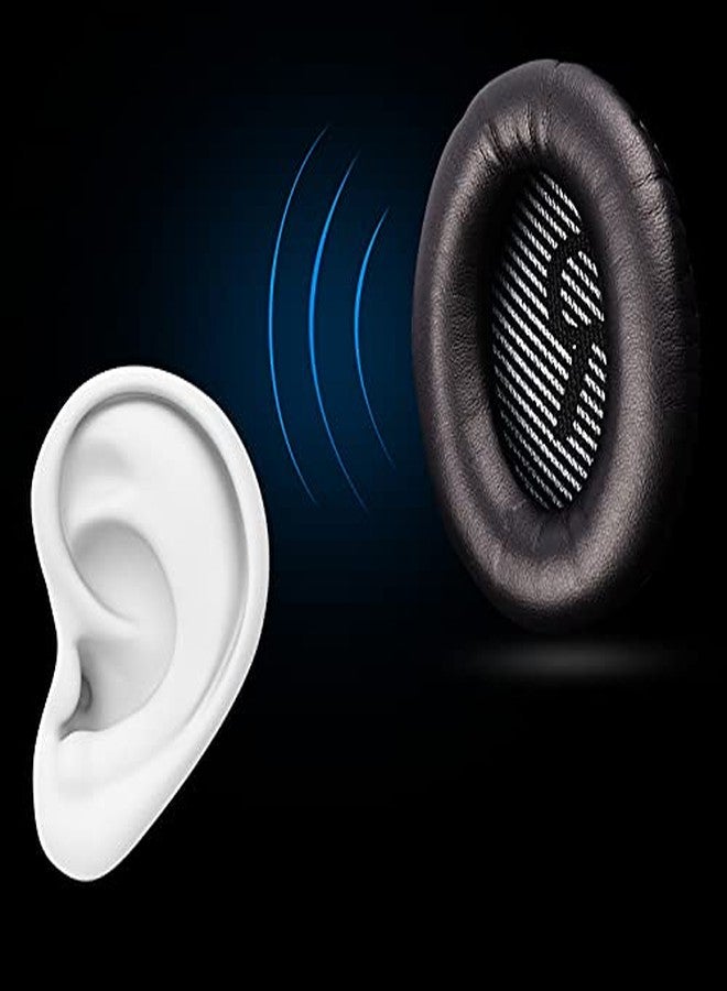 Saipomor QC45 Replacement Ear Pad Cushions Compatible with Bose QuietComfort 15 QC15 QC25 QC35 QC35II QC45 AE2 AE2i AE2W SoundTrue SoundLink Headphones(Black) - Image 2