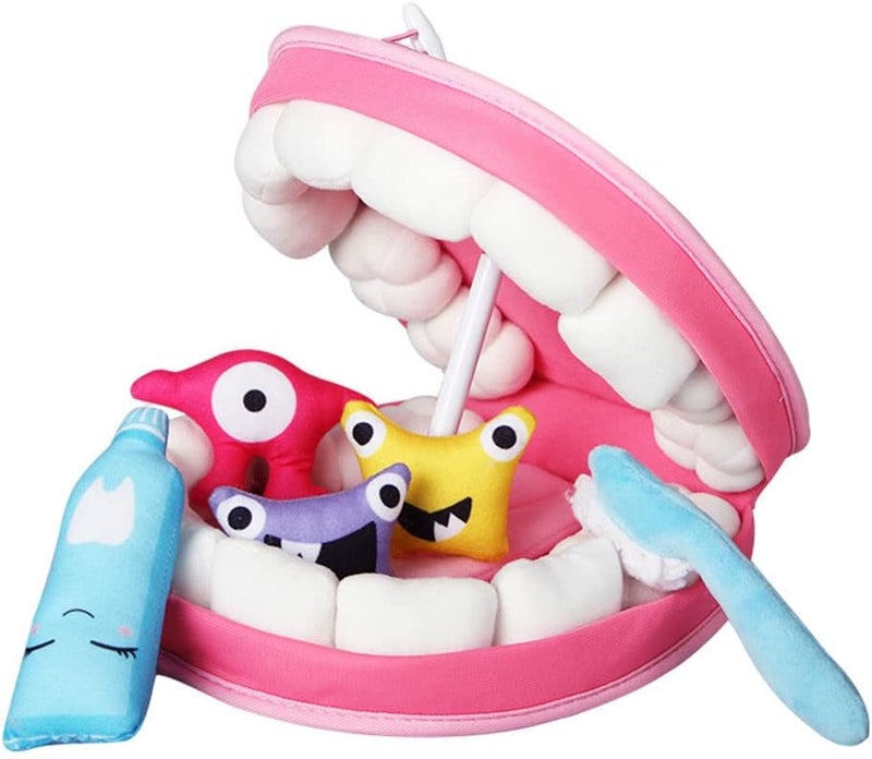 klarako Child Teeth Toys Set, Role Play Oral Germ Learn, Early Learning Plush Montessori Pretend Play Toys for Teaching Boys and Girls Children Kids Preschool - Image 3