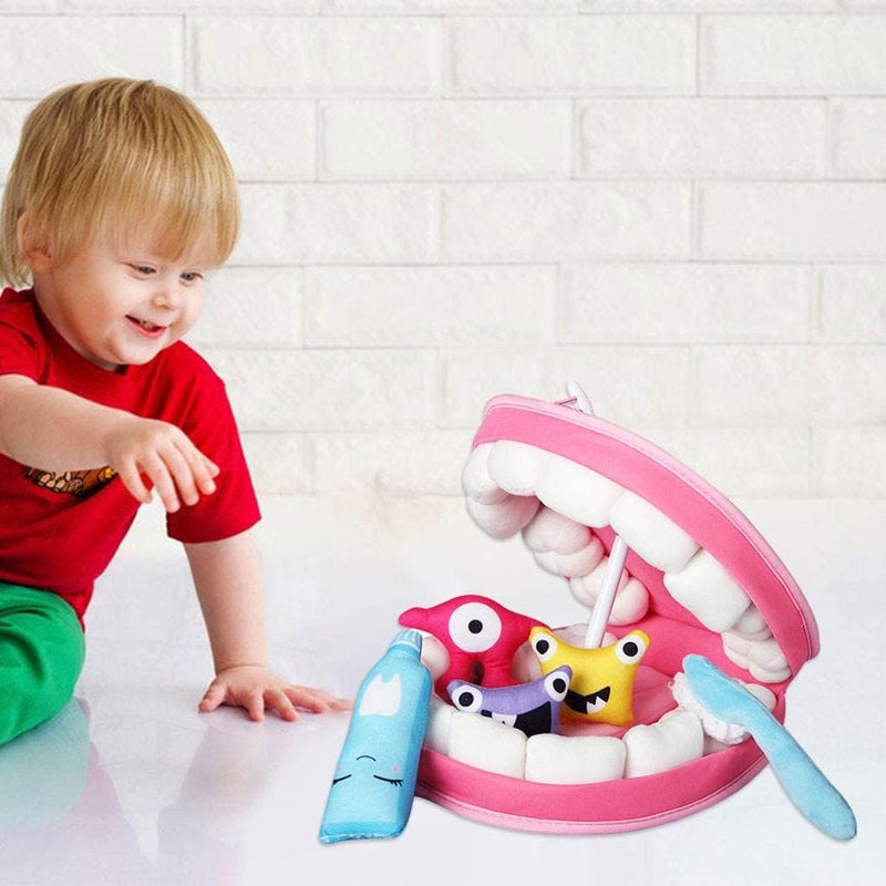 klarako Child Teeth Toys Set, Role Play Oral Germ Learn, Early Learning Plush Montessori Pretend Play Toys for Teaching Boys and Girls Children Kids Preschool - Image 5