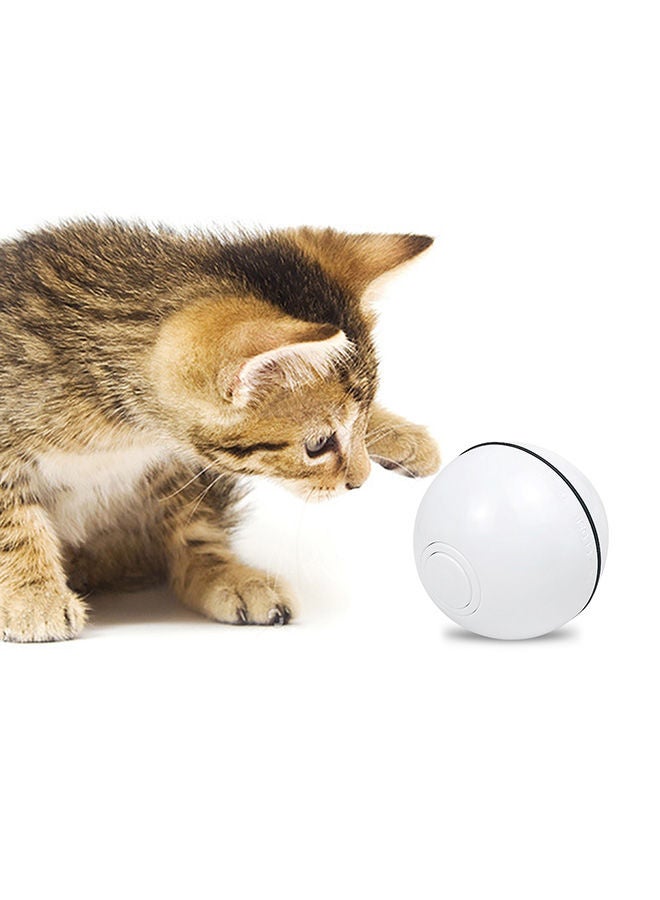 NIBEMINENT Interactive Cat Ball Toys White 7x7x7cm - Image 1