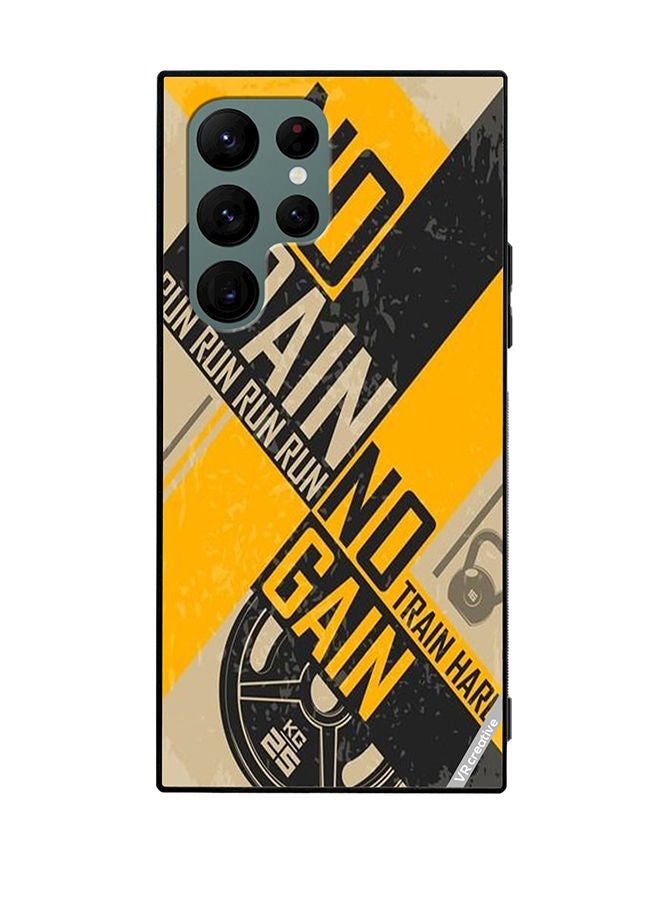 VR CREATIVE Protective Case Cover For Samsung Galaxy S22 Ultra 5G No Pain No Gain Design Multicolour - Image 1